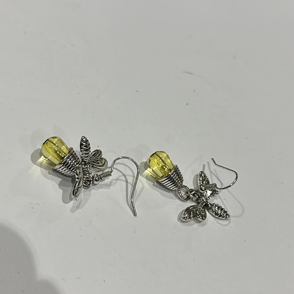 Fashion Women Silver Gold Bee Drop Earrings Cubic Zirconia Party Jewellery Gifts - Picture 3 of 5